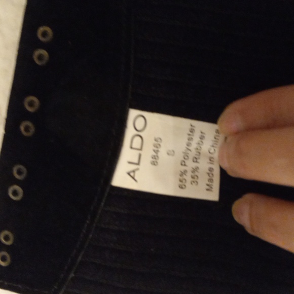 Aldo Wide Waist Stretch Belt Size Small Hook Clasp Closure Embroidered Black - Picture 4 of 6